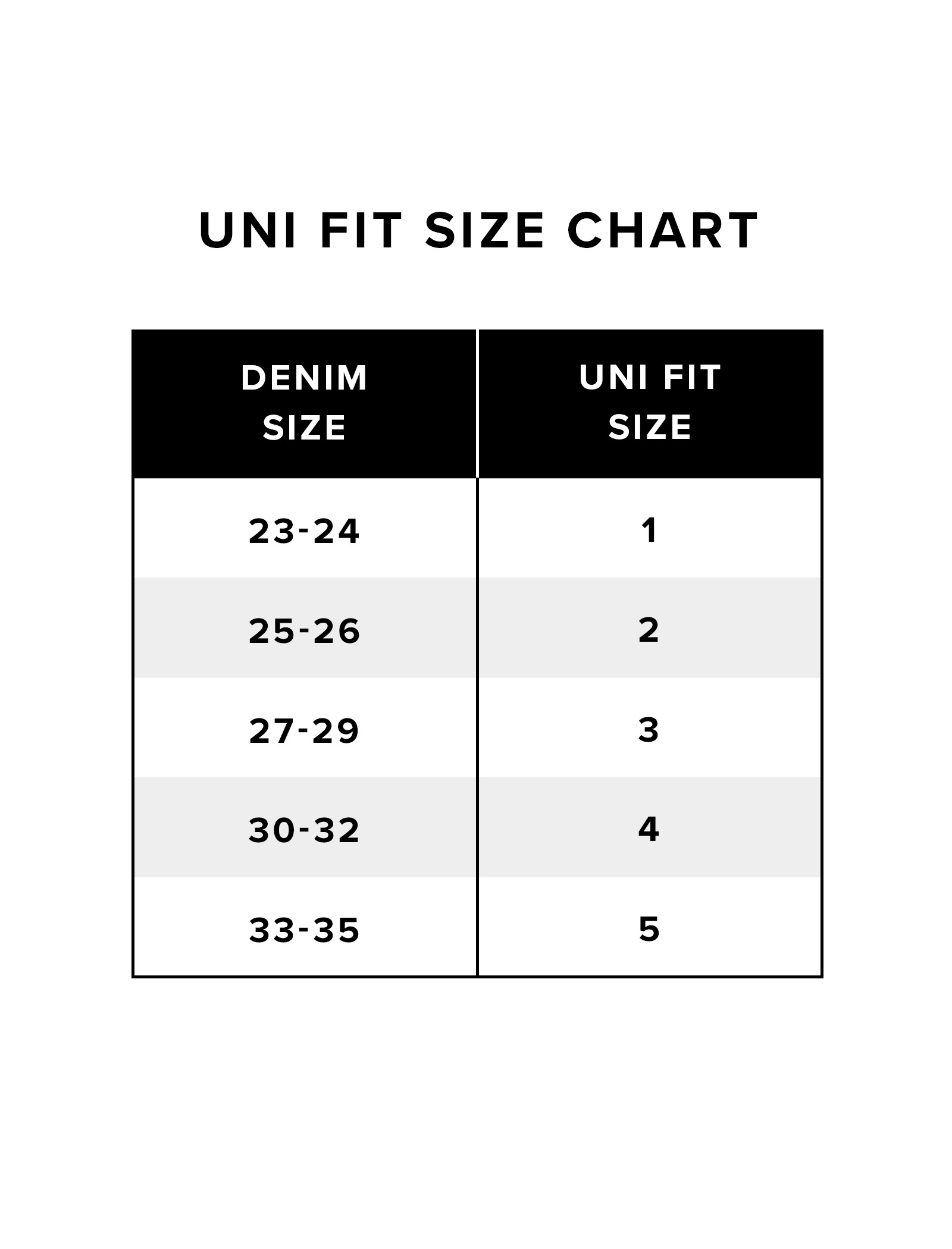 lucky jeans size chart