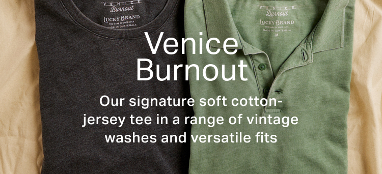 Lucky Brand Venice Burnout V-Neck Tee